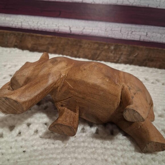 WOODEN HIPPOPOTAMUS - Picture 4 of 6